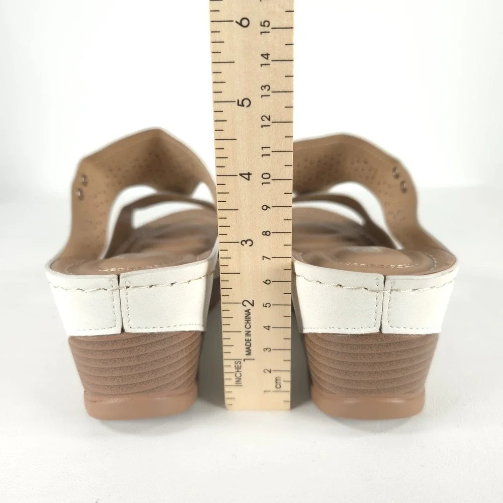 SHIBEVER NWOT Low Comfortable Wedge Sandal Open‎ Toe Slip On Size 42 US 11